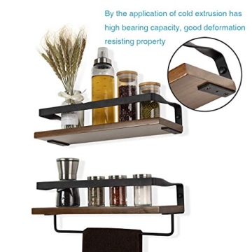 COZIA Floating Shelves Rustic Wood Decor Set of 2