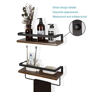 COZIA Floating Shelves Rustic Wood Decor Set of 2