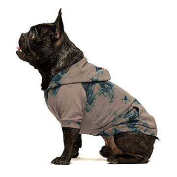 Fitwarm Tie Dye Dog Hoodie, Dog Clothes for Small Dogs Boy, Puppy Sweatshirt, Pet Outfit, Cat Apparel, Dark Blue, XXL