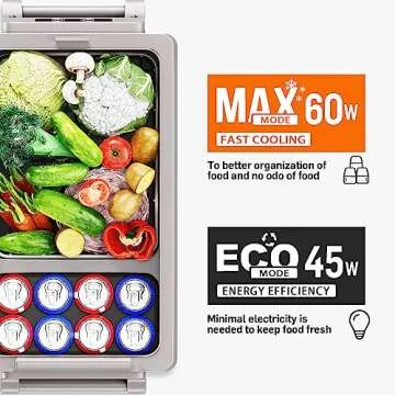 EUHOMY 12 Volt Refrigerator, 59QT(55L) Electric Cooler, 12V Fridge APP Control, 12V Cooler -4℉~68℉, Portable Freezer 12/24V DC 110-240V AC for Camping, Travel, Truck, Home
