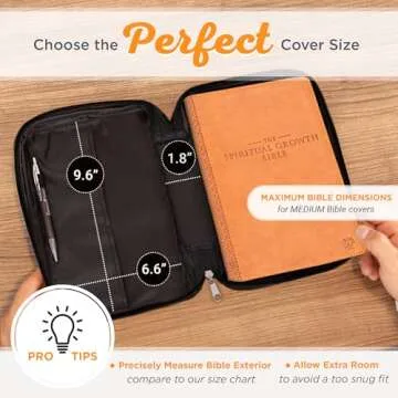 Christian Art Gifts Men or Women's Bible Cover Secure Zipper Jesus Fish, Black Canvas, Medium