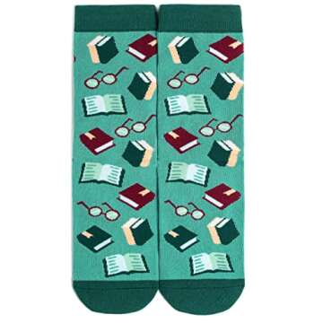 Lavley - Nerd Socks - Funny Gifts for Book Lovers, Music Lovers, Men and Women (US, Alpha, One Size, Regular, Regular, DND Reading)