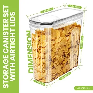 Utopia Kitchen Cereal Containers Storage Set – 2 Pack Airtight BPA-Free Food Storage Solutions