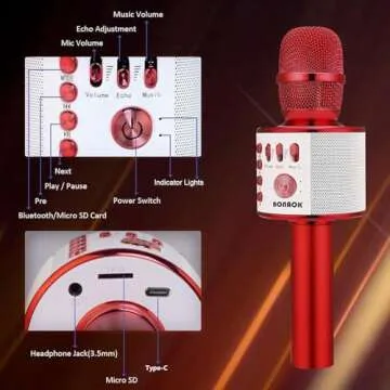 BONAOK Karaoke Microphone - 3-in-1 Bluetooth Fun