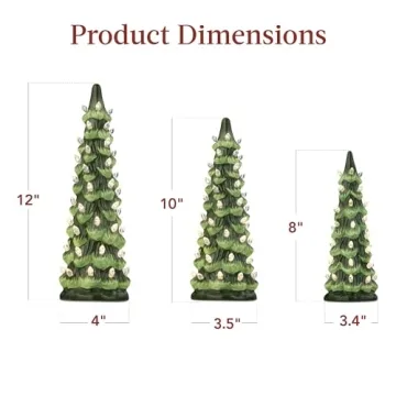 Elegant Ceramic Christmas Trees Set with LED Lights