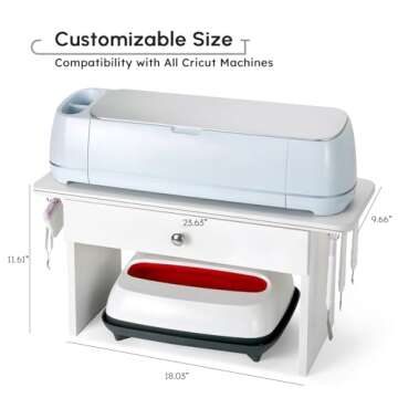 𝐂𝐫𝐚𝐟𝐢𝐭 Desktop Storage Organizer Riser for Cricut Machines, Organization and Storage Table Desk Stand Legs with Accessories and Supplies Organizer Tools Holder, Save Table or Desk Space