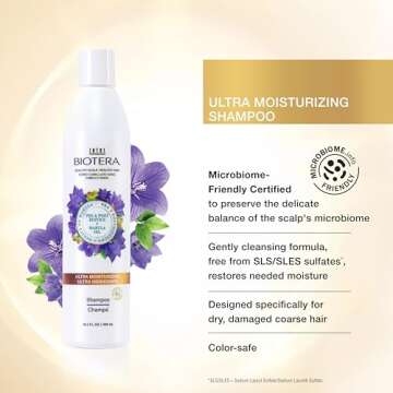 Biotera Ultra Moisturizing Shampoo | Hydrates Dry, Damaged, Coarse Hair | Microbiome Friendly | Vega...