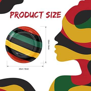 SATINIOR 100 Pack Juneteenth Decorations Juneteenth Black History Month Paper Plates Bulk 9 Inch Afr...