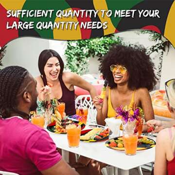 SATINIOR 100 Pack Juneteenth Decorations Juneteenth Black History Month Paper Plates Bulk 9 Inch African Disposable Plates for Reggae Rasta Kwanzaa Party Decorations Jamaica Freedom Independence Day