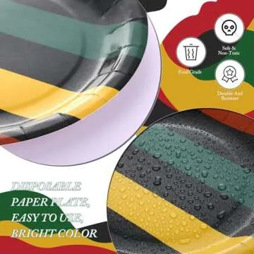 Durable 100 Pack Juneteenth Paper Plates for Celebrations