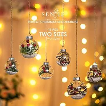 Shatterproof Christmas Ornaments - 19Pcs Elegant Decor