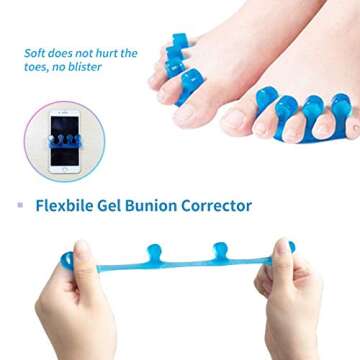 SUNFATT Toe Separators for Women,Toe Spacers for Women,Repeatable Washable Toe Separators,Toe Separators for Nail Polish Application,Soft Gel Pedicure Tools.