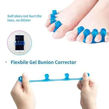 SUNFATT Toe Separators for Women,Toe Spacers for Women,Repeatable Washable Toe Separators,Toe Separators for Nail Polish Application,Soft Gel Pedicure Tools.