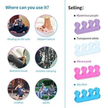SUNFATT Toe Separators for Women,Toe Spacers for Women,Repeatable Washable Toe Separators,Toe Separators for Nail Polish Application,Soft Gel Pedicure Tools.