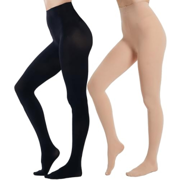 HeyUU Women's 80 Denier Soft Opaque Tights - High Waist Pantyhose in 20+ Colors
