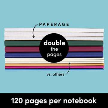 PAPERAGE 6-Pack Composition Notebook Journals, 120 Pages, Kraft Cover with Jewel Tone Spines, College Ruled Lined Paper, Small Size (8 in x 5.75 in) – For Home, Office or School Supplies