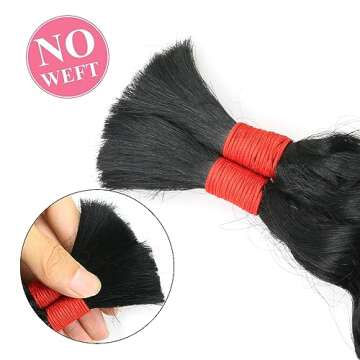 Deep Wave Bulk Human Hair for Braiding No Weft 100 g (1 Pack-2 Bundles) 100% Unprocessed Brazilian Virgin Human Hair Extensions Human Braiding Hair For BOHO Braids Curly Deep Bulk 22 inch Jet Black #1