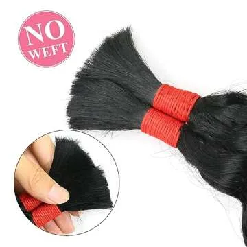 Deep Wave Bulk Human Hair for Braiding No Weft 100 g (1 Pack-2 Bundles) 100% Unprocessed Brazilian Virgin Human Hair Extensions Human Braiding Hair For BOHO Braids Curly Deep Bulk 22 inch Jet Black #1