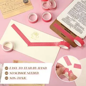 Valentine's Day Heart Washi Tape - Perfect for Crafts