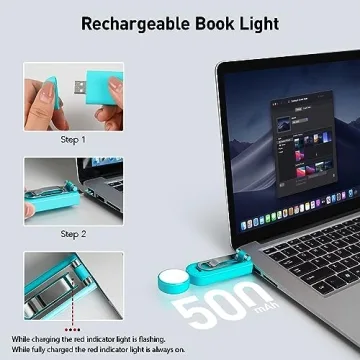 VAVOFO USB Rechargeable Book Light with 9 Modes