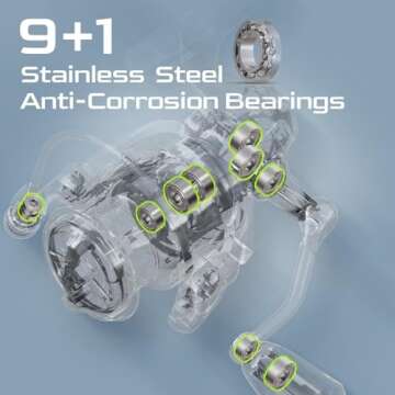 HANDING M1 Spinning Reel, Freshwater Fishing Reels Spinning, 9+1 Ball Bearings, 26.5LBs Max Drag, 5.2:1 Gear Ratio, Graphite Frame, CNC Aluminum Spool, 500 to 5000 Series, Handle Interchangeable