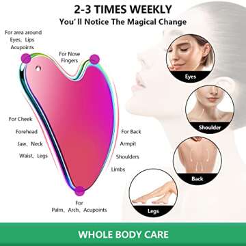 HappySmile Premium Stainless Steel Gua Sha Tool,Professional Gua Sha Facial Tools,GuaSha tool for Face Tighten Skin,Lymphatic Drainage,Massage Scraper for Facial Skin Care with Color Travel Pouch,Colorful