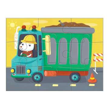 Mudpuppy Transportation 4-in-A-Box Puzzle Set, 12