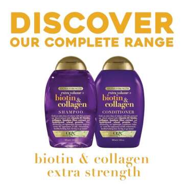 OGX Extra Strength Biotin and Collagen Conditioner, 13 fl oz, Sulfate-Free, Thicker, Fuller Hair