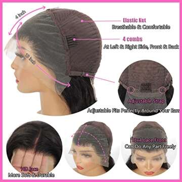 TALENT SHOW 26 inch Body Wave Lace Front Wig for Women