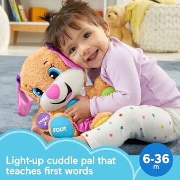 Fisher-Price Baby & Toddler Toy Laugh & Learn Smart Stages Sis Musical Plush with Lights & Phrases f...