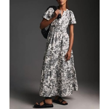 Elegant Summer Floral Maxi Dress for Women with Pockets