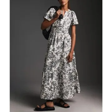 Elegant Summer Floral Maxi Dress for Women with Pockets