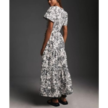 Elegant Summer Floral Maxi Dress for Women with Pockets