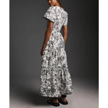 Elegant Summer Floral Maxi Dress for Women with Pockets