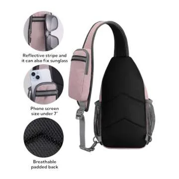 WATERFLY Crossbody Sling Backpack for Travel and Hiking