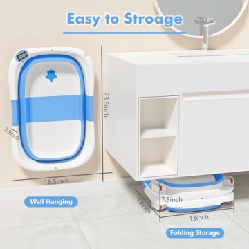 napei Collapsible Baby Bathtub, Infant Safe and Portable