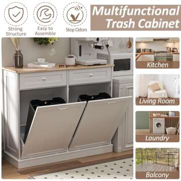 AHB Double Tilt Out Trash Cabinet - Stylish & Functional Kitchen Storage