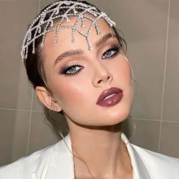 Aularso Rhinestone Head Chain Jewelry Forehead Hair Chain