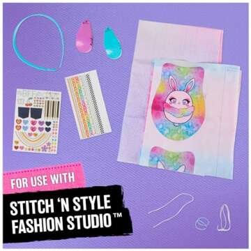 Cool Maker, Stitch ‘N Style Fashion Studio Refill with 2 Pre-Threaded Cartridges, Fabric and Water...