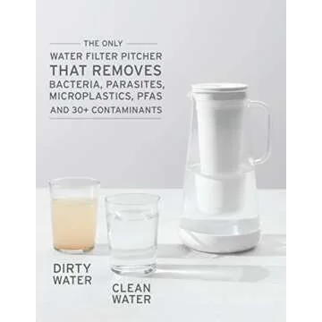 LifeStraw Home – Water Filter Pitcher, 10-Cup, BPA Free Designed for Everyday Protection Against B...