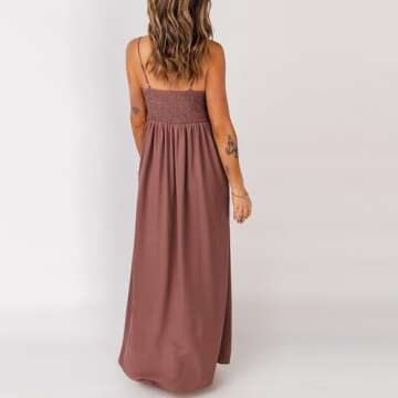 Women's 2024 Spaghetti Straps Lace Maxi Dress Summer Style