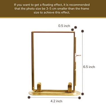 Vintage Brass Floating Frame for Elegant Photo Display
