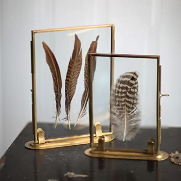 Vintage Brass Floating Frame for Elegant Photo Display