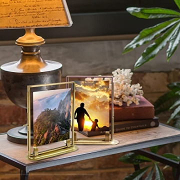 Vintage Brass Floating Frame for Elegant Photo Display