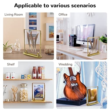 Vintage Brass Floating Frame for Elegant Photo Display