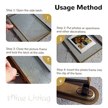 Vintage Brass Floating Frame for Elegant Photo Display