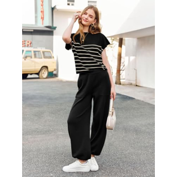 Stylish Tankaneo Women Striped Sweater Set for All Occasions