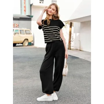 Stylish Tankaneo Women Striped Sweater Set for All Occasions