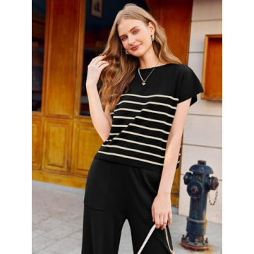 Stylish Tankaneo Women Striped Sweater Set for All Occasions