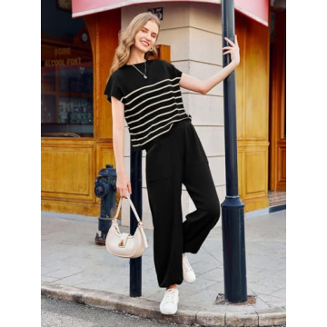 Stylish Tankaneo Women Striped Sweater Set for All Occasions